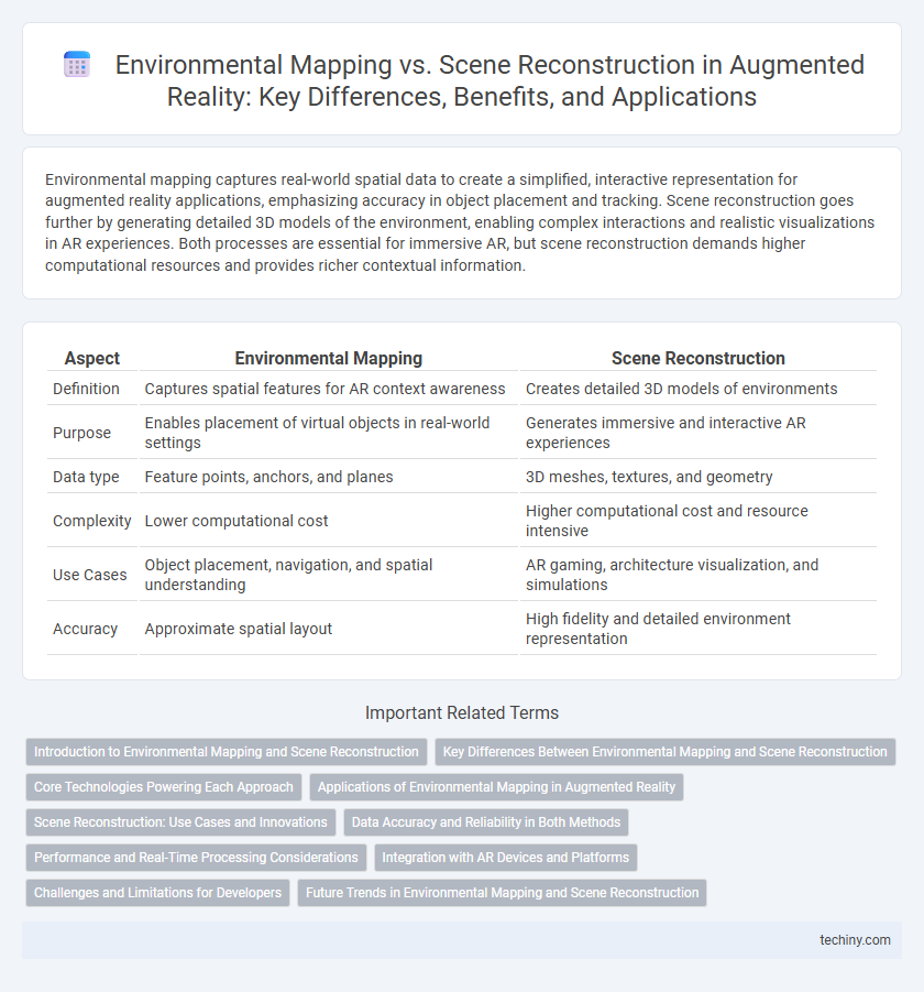 Environmental Mapping vs. Scene Reconstruction in Augmented Reality: Key Differences, Benefits, and Applications