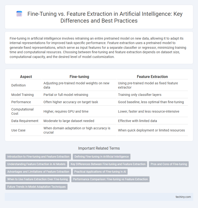 Fine-Tuning vs. Feature Extraction in Artificial Intelligence: Key Differences and Best Practices
