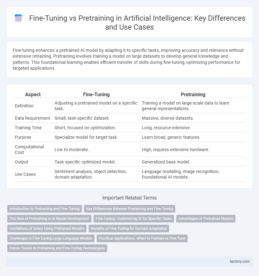 Fine-Tuning vs Pretraining in Artificial Intelligence: Key Differences and Use Cases