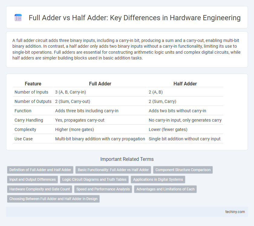Full Adder vs Half Adder: Key Differences in Hardware Engineering