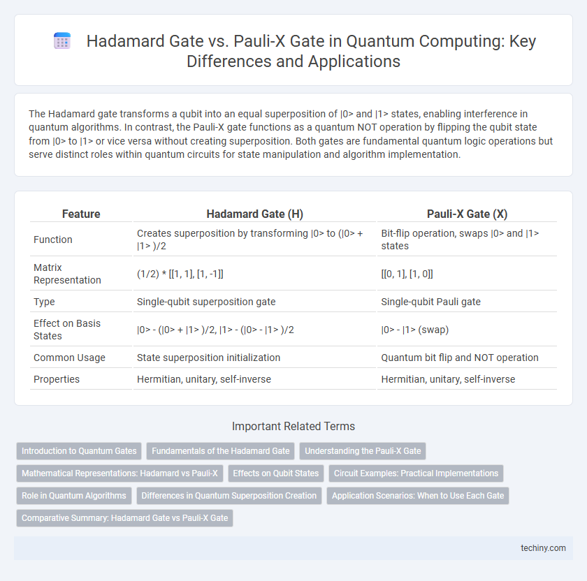 Hadamard Gate vs. Pauli-X Gate in Quantum Computing: Key Differences and Applications