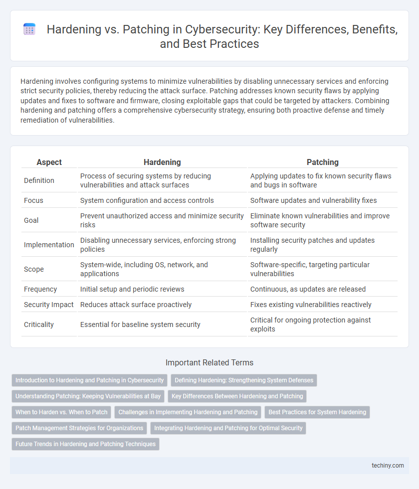 Hardening vs. Patching in Cybersecurity: Key Differences, Benefits, and Best Practices