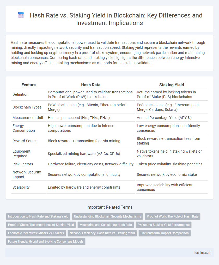 Hash Rate vs. Staking Yield in Blockchain: Key Differences and Investment Implications
