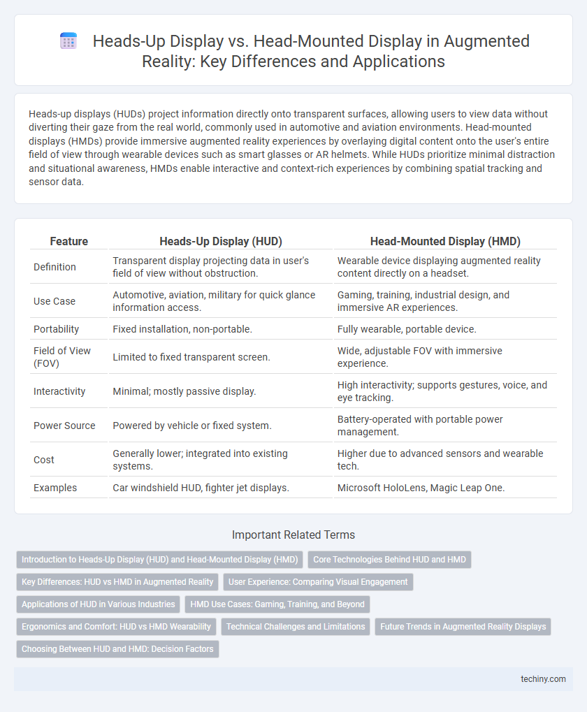 Heads-Up Display vs. Head-Mounted Display in Augmented Reality: Key Differences and Applications
