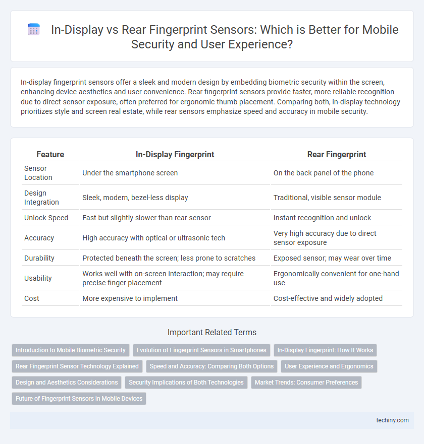 In-Display vs Rear Fingerprint Sensors: Which is Better for Mobile Security and User Experience?