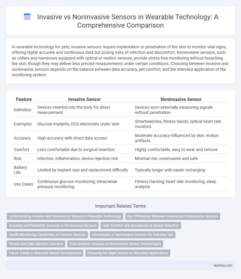Invasive vs Noninvasive Sensors in Wearable Technology: A Comprehensive Comparison