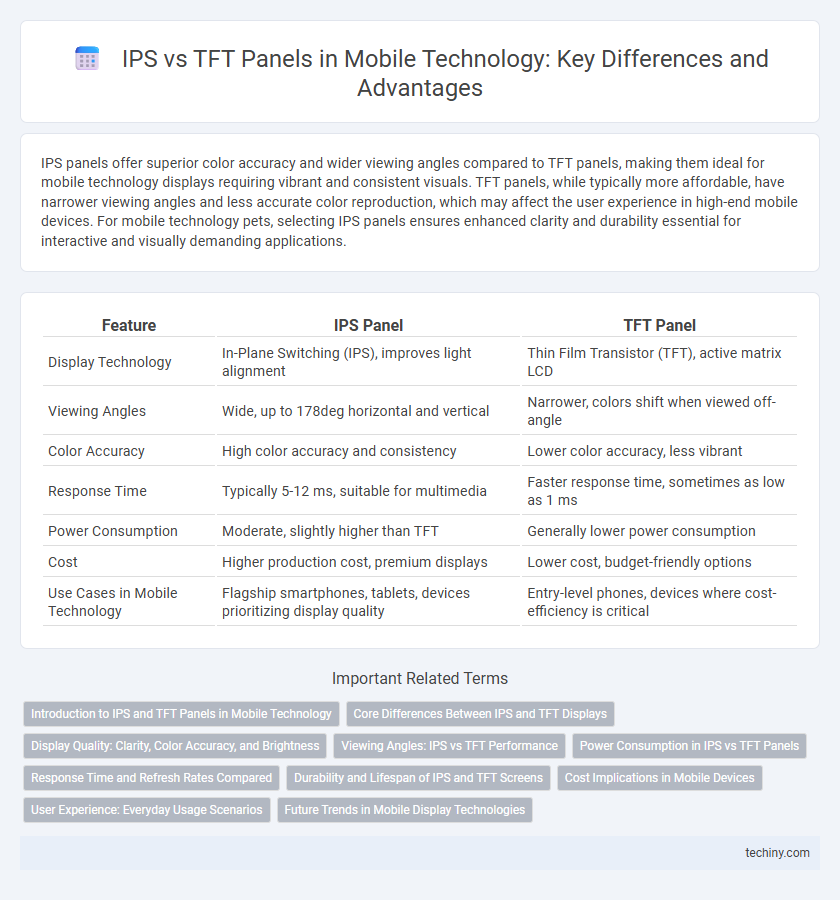 IPS vs TFT Panels in Mobile Technology: Key Differences and Advantages
