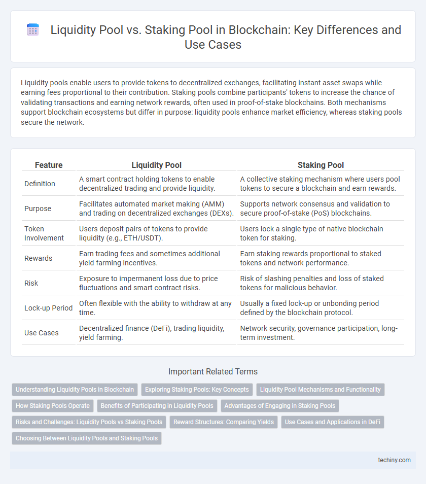 Liquidity Pool vs. Staking Pool in Blockchain: Key Differences and Use Cases