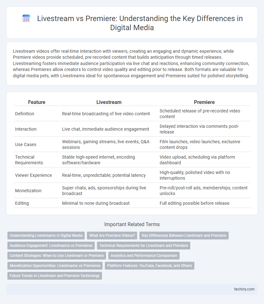 Livestream vs Premiere: Understanding the Key Differences in Digital Media