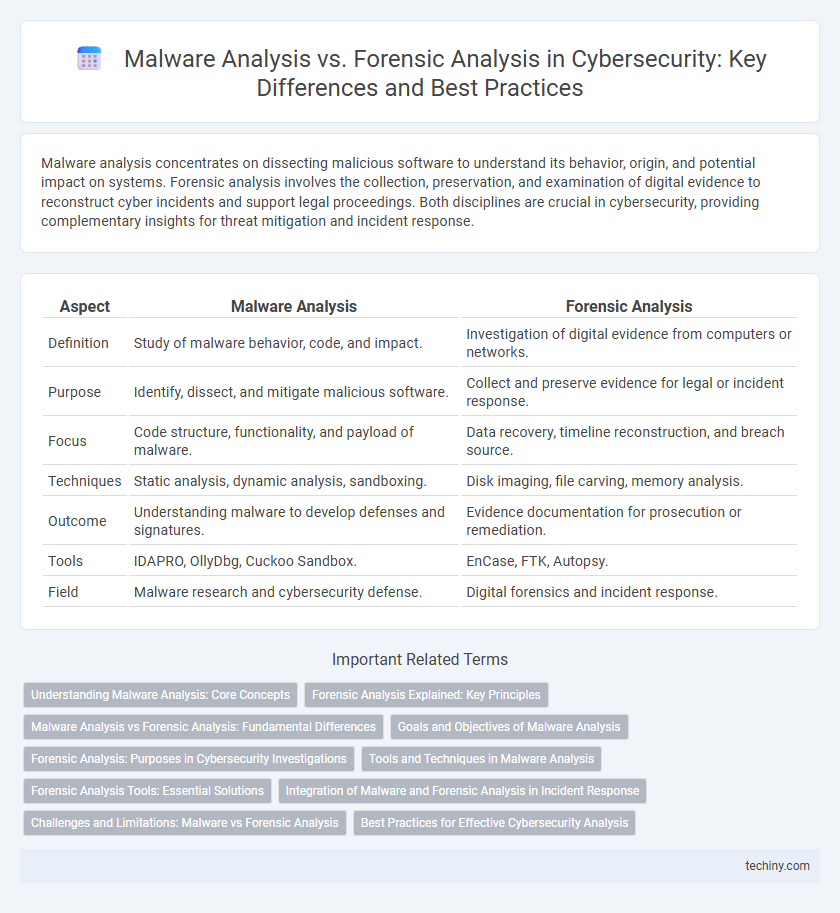 Malware Analysis vs. Forensic Analysis in Cybersecurity: Key Differences and Best Practices