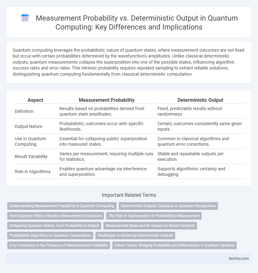 Measurement Probability vs. Deterministic Output in Quantum Computing: Key Differences and Implications