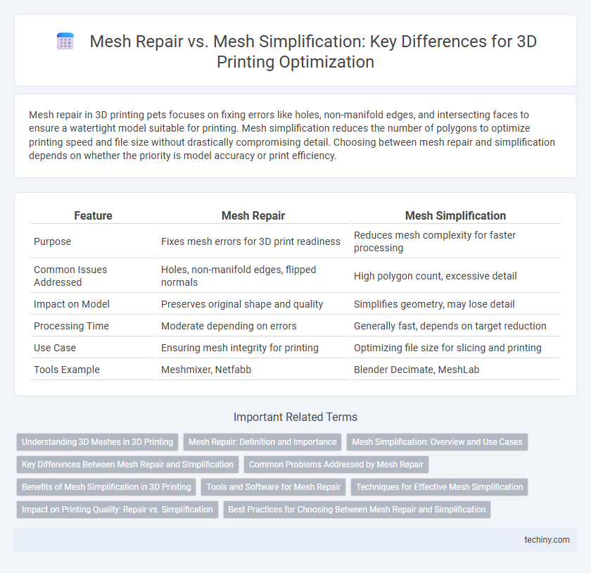 Mesh Repair vs. Mesh Simplification: Key Differences for 3D Printing Optimization