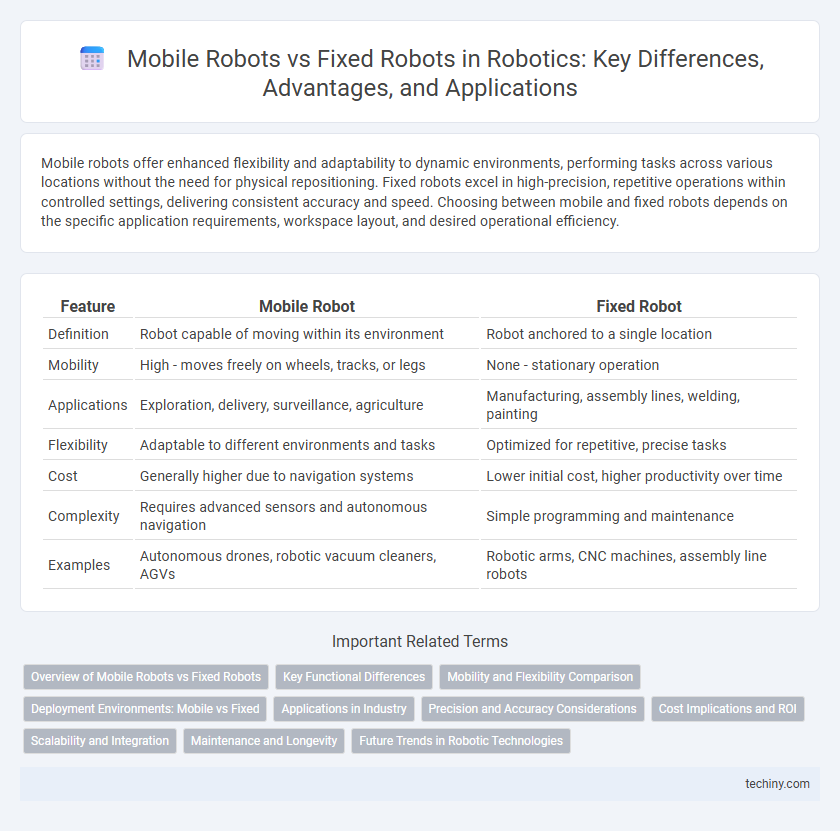 Mobile Robots vs Fixed Robots in Robotics: Key Differences, Advantages, and Applications