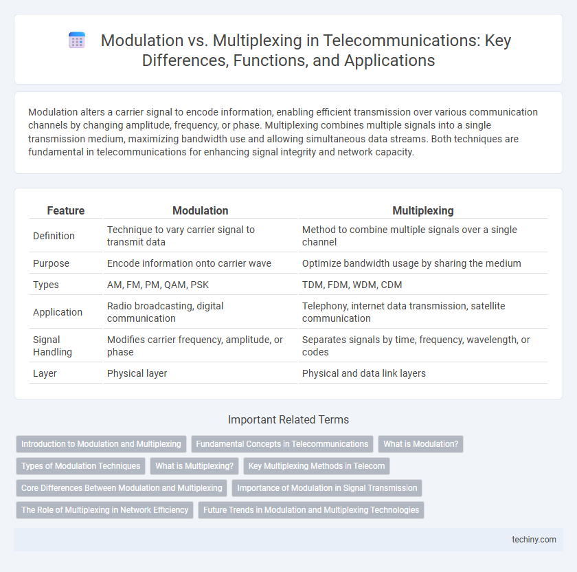Modulation vs. Multiplexing in Telecommunications: Key Differences, Functions, and Applications