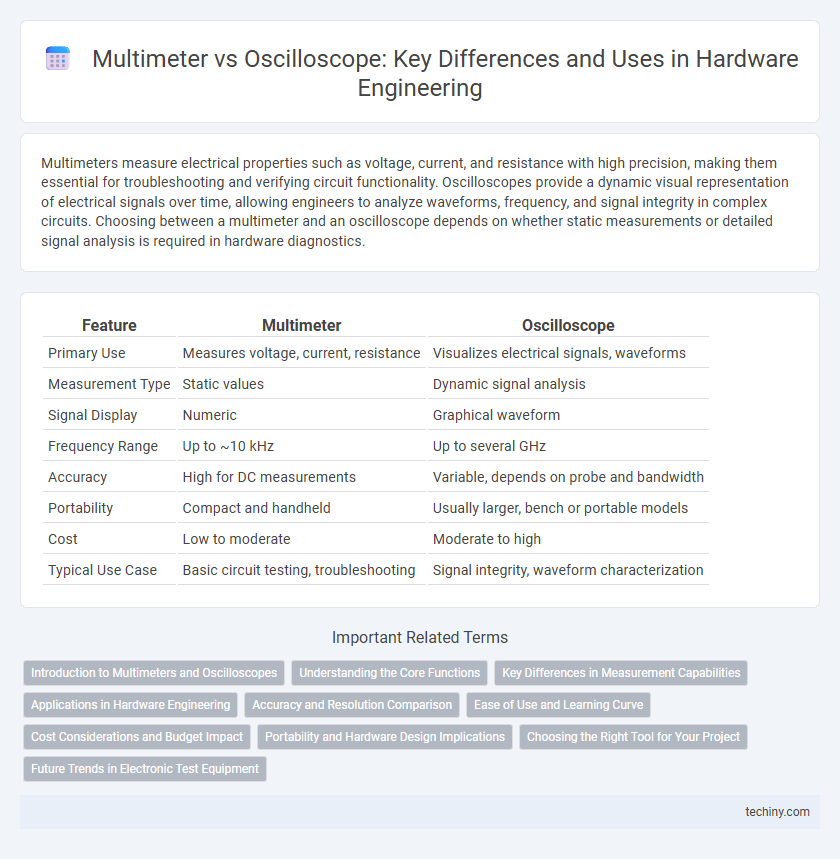 Multimeter vs Oscilloscope: Key Differences and Uses in Hardware Engineering