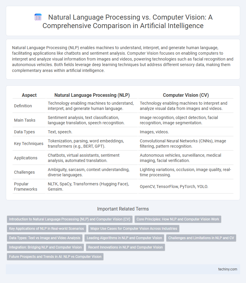 Natural Language Processing vs. Computer Vision: A Comprehensive Comparison in Artificial Intelligence