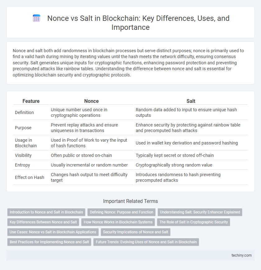 Nonce vs Salt in Blockchain: Key Differences, Uses, and Importance