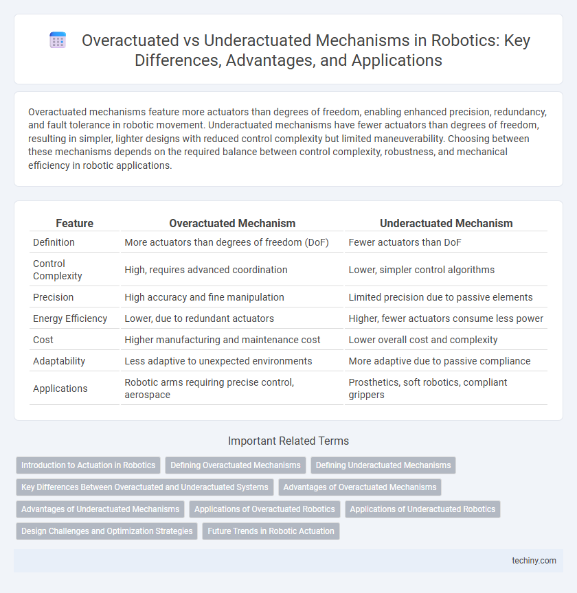 Overactuated vs Underactuated Mechanisms in Robotics: Key Differences, Advantages, and Applications