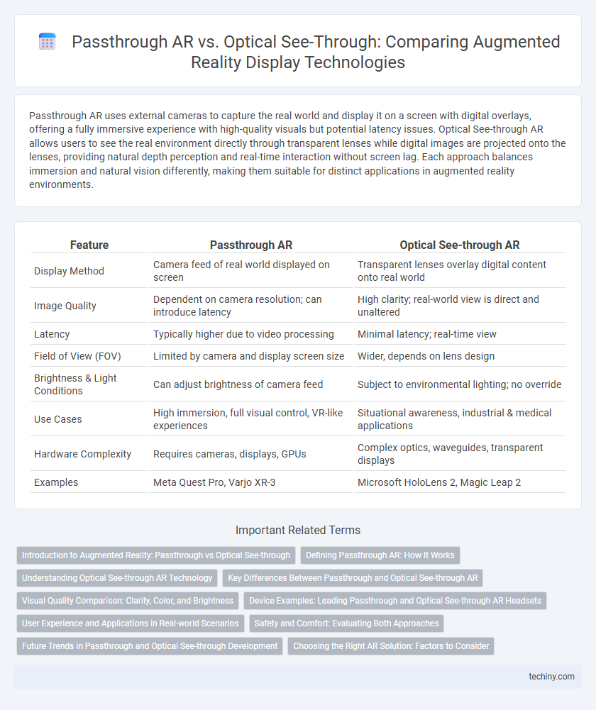Passthrough AR vs. Optical See-Through: Comparing Augmented Reality Display Technologies