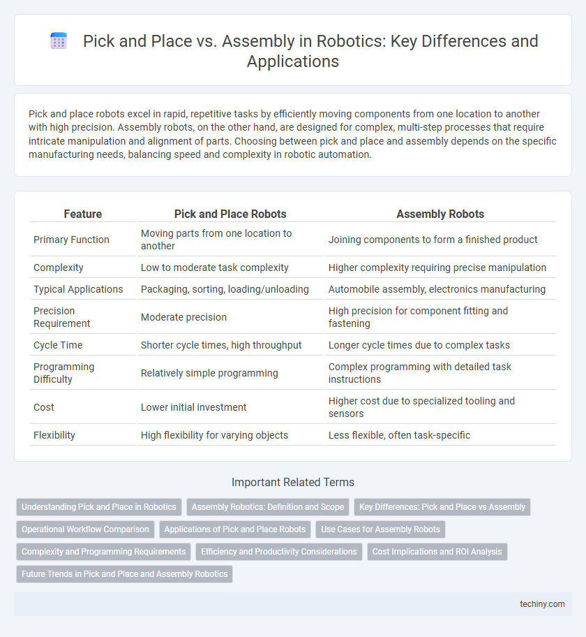 Pick and Place vs. Assembly in Robotics: Key Differences and Applications