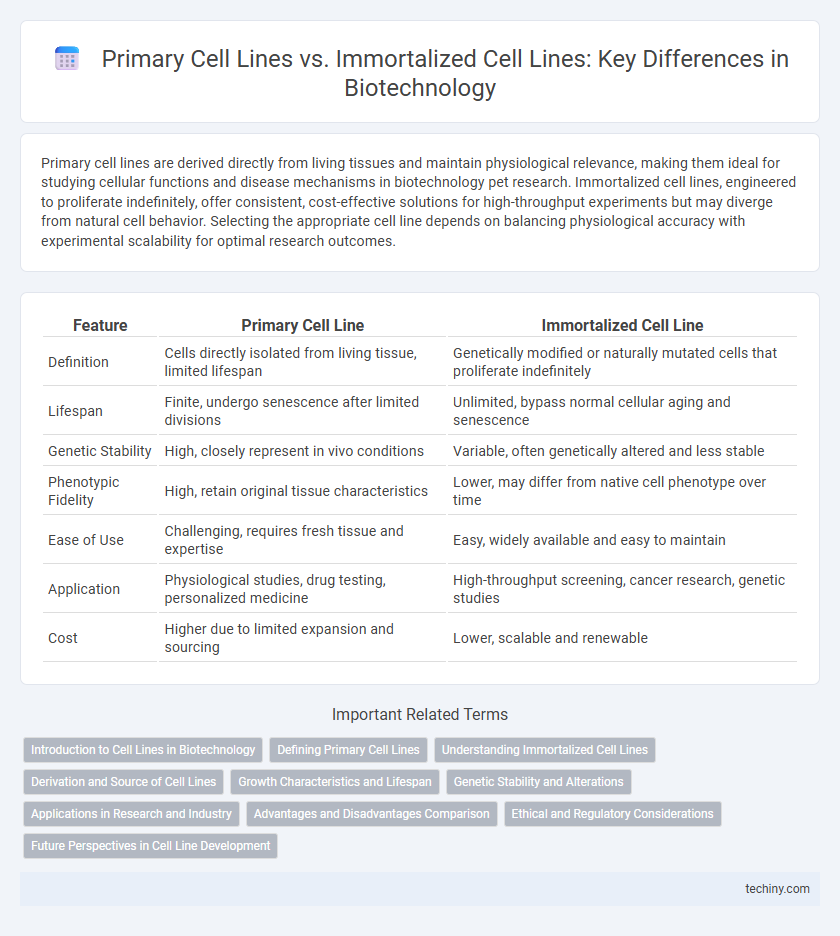 Primary Cell Lines vs. Immortalized Cell Lines: Key Differences in Biotechnology