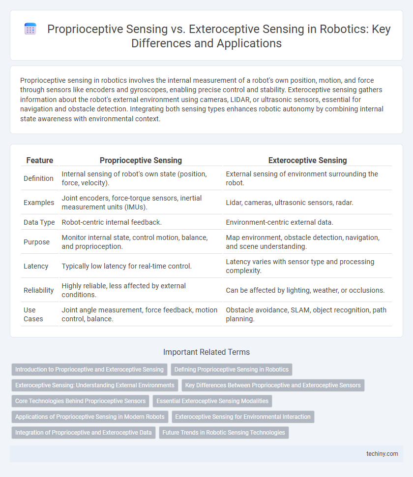 Proprioceptive Sensing vs. Exteroceptive Sensing in Robotics: Key Differences and Applications