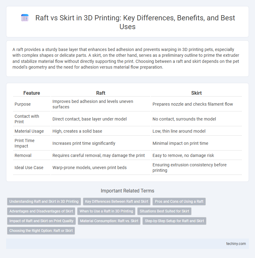 Raft vs Skirt in 3D Printing: Key Differences, Benefits, and Best Uses