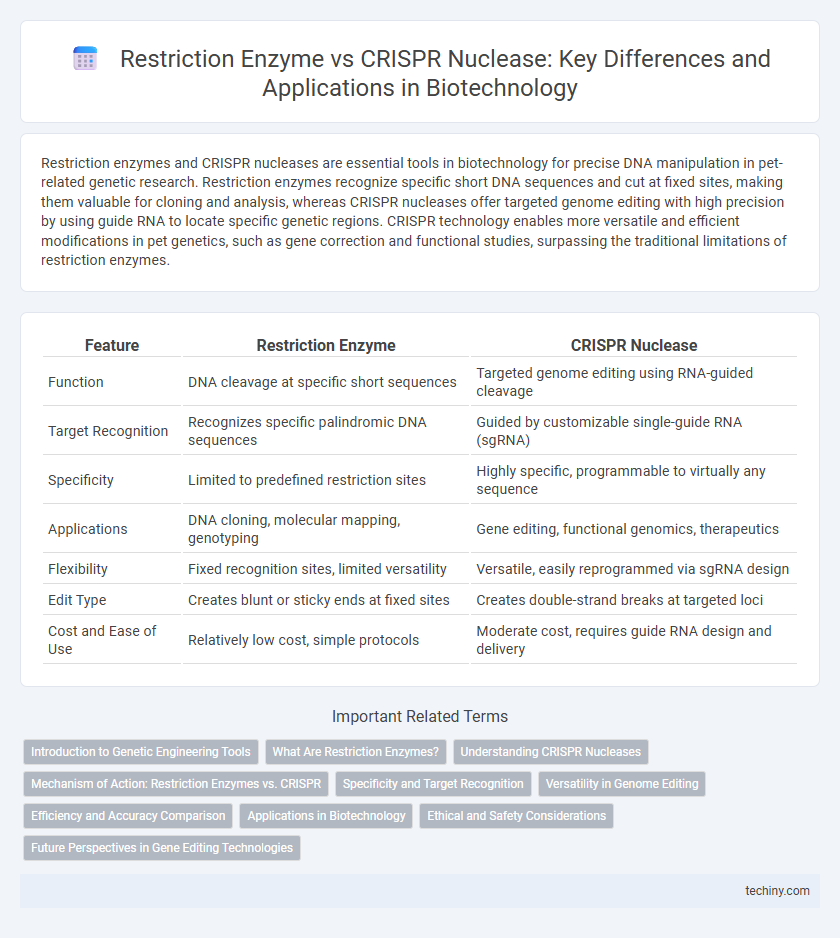 Restriction Enzyme vs CRISPR Nuclease: Key Differences and Applications in Biotechnology