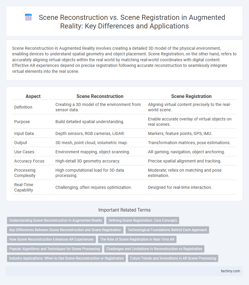 Scene Reconstruction vs. Scene Registration in Augmented Reality: Key Differences and Applications