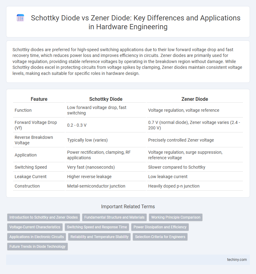 Schottky Diode vs Zener Diode: Key Differences and Applications in Hardware Engineering
