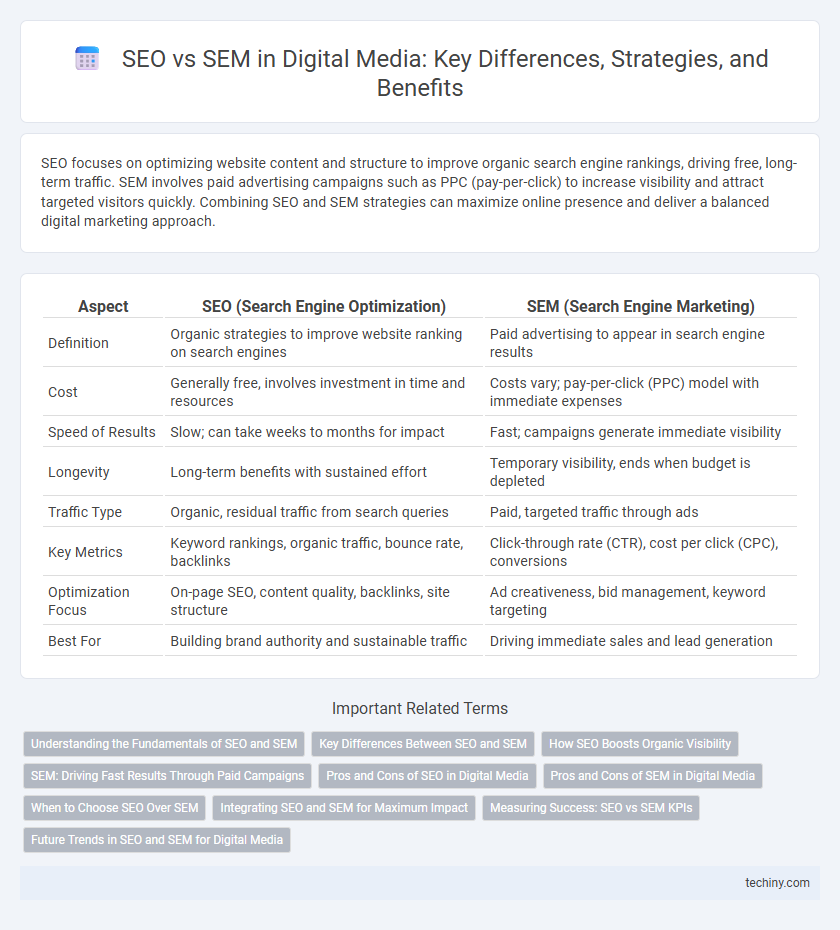 SEO vs SEM in Digital Media: Key Differences, Strategies, and Benefits