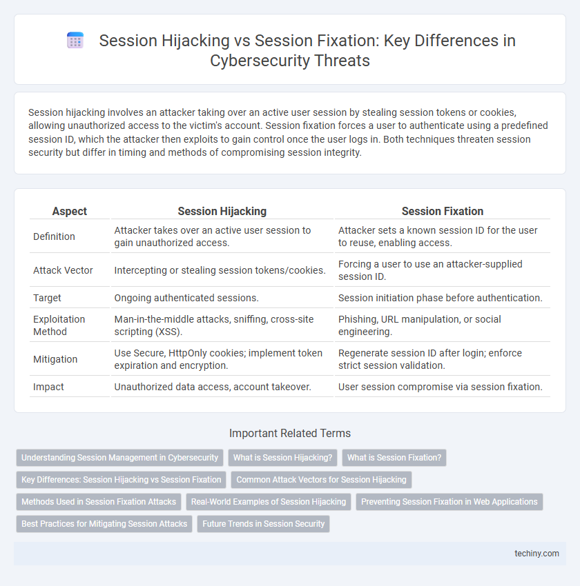 Session Hijacking vs Session Fixation: Key Differences in Cybersecurity Threats