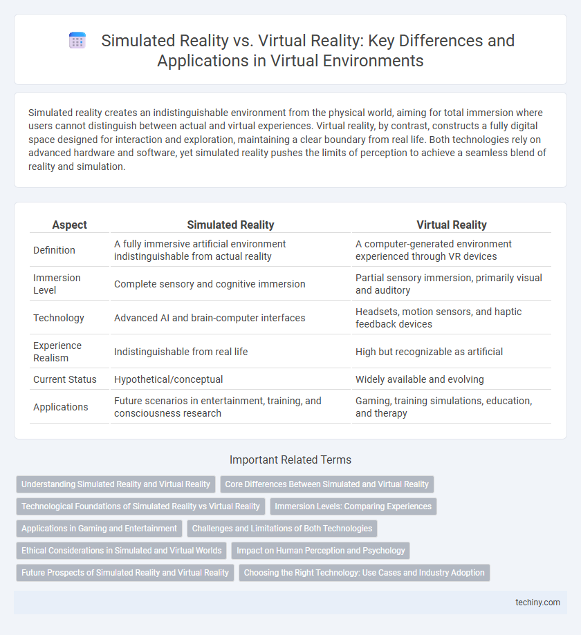 Simulated Reality vs. Virtual Reality: Key Differences and Applications in Virtual Environments