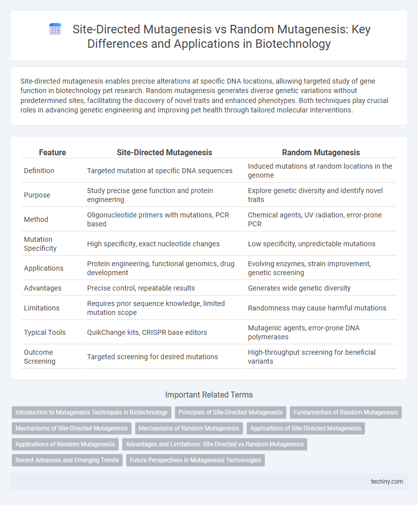 Site-Directed Mutagenesis vs Random Mutagenesis: Key Differences and Applications in Biotechnology