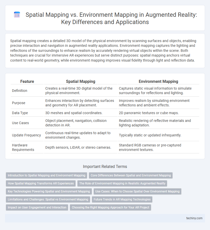 Spatial Mapping vs. Environment Mapping in Augmented Reality: Key Differences and Applications