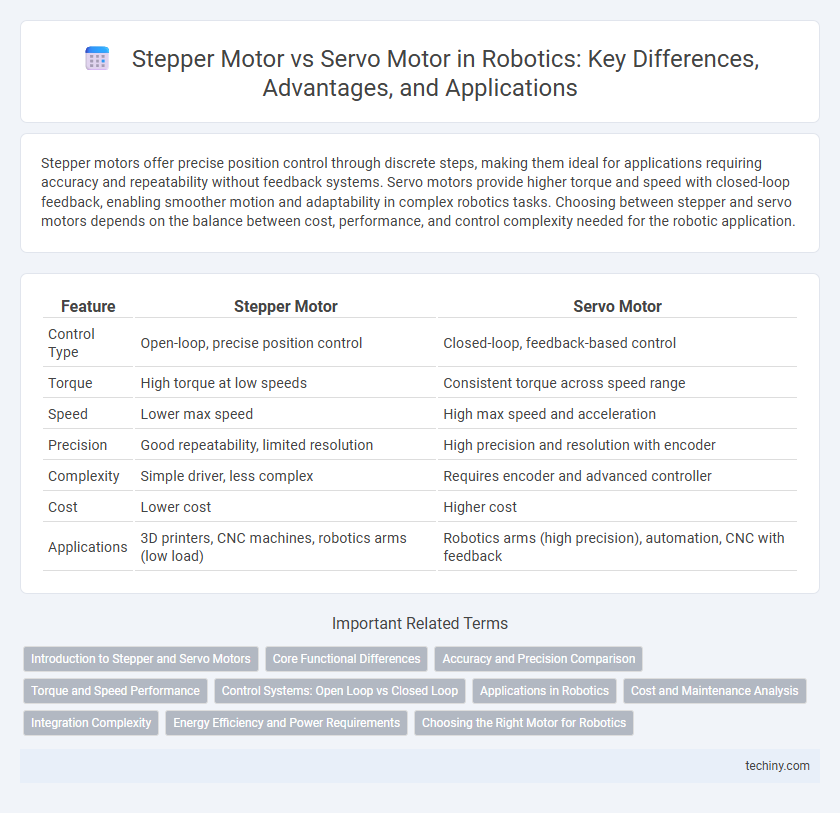 Stepper Motor vs Servo Motor in Robotics: Key Differences, Advantages, and Applications