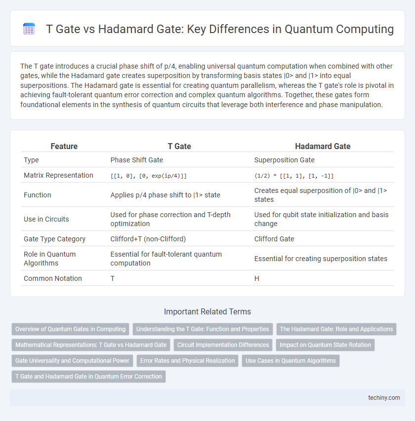 T Gate vs Hadamard Gate: Key Differences in Quantum Computing
