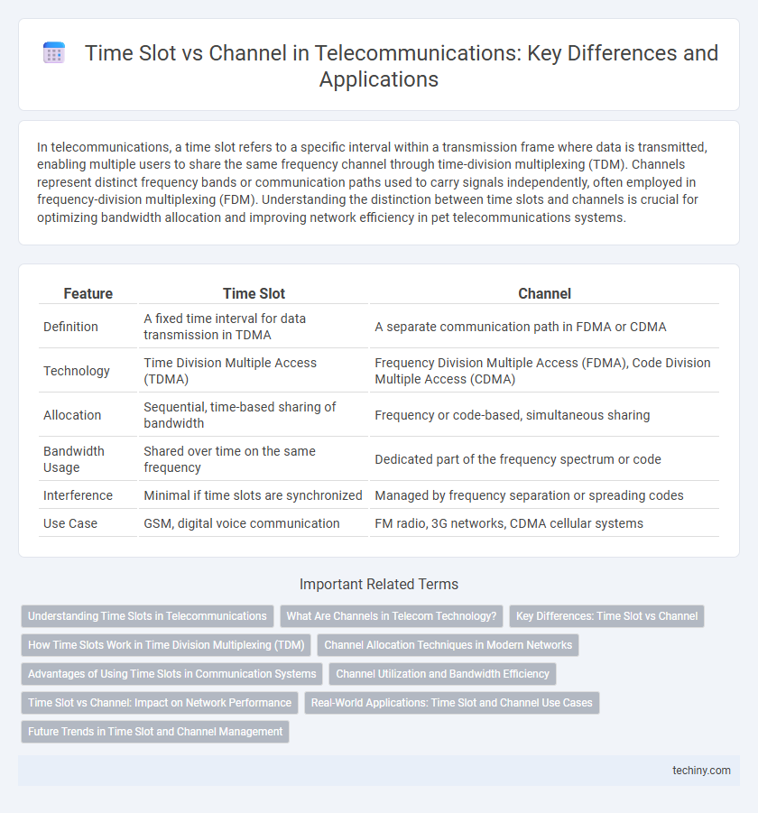 Time Slot vs Channel in Telecommunications: Key Differences and Applications