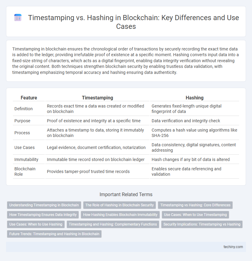 Timestamping vs. Hashing in Blockchain: Key Differences and Use Cases