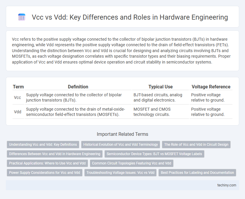 Vcc vs Vdd: Key Differences and Roles in Hardware Engineering
