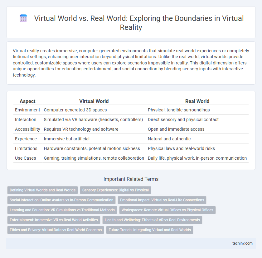 Virtual World vs. Real World: Exploring the Boundaries in Virtual Reality