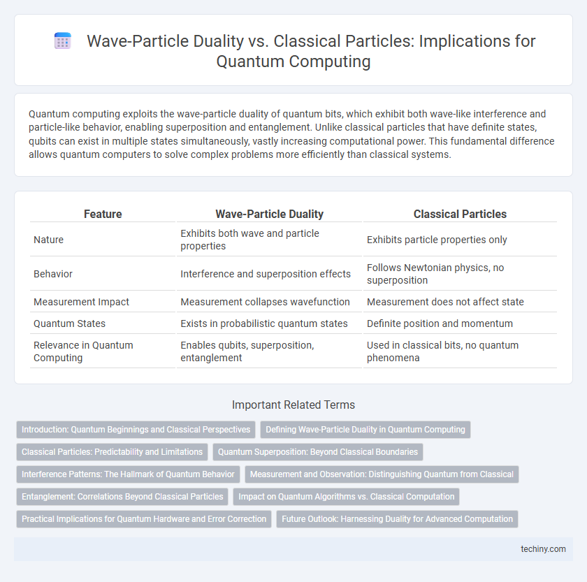 Wave-Particle Duality vs. Classical Particles: Implications for Quantum Computing