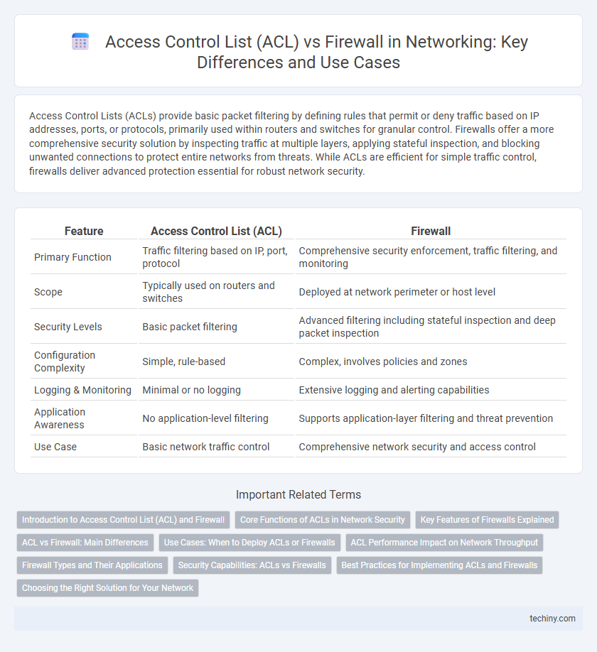 Access Control List (ACL) vs Firewall in Networking: Key Differences and Use Cases