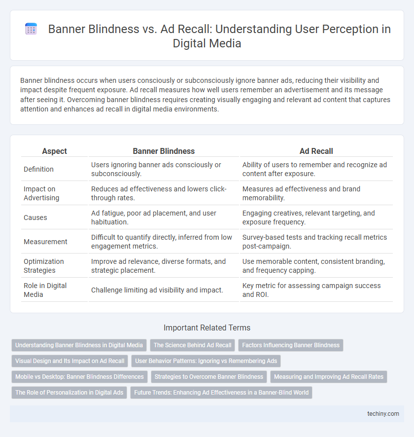 Banner Blindness vs. Ad Recall: Understanding User Perception in Digital Media
