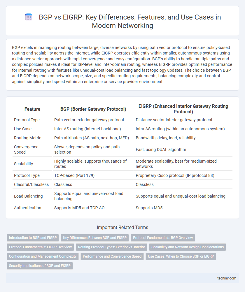 BGP vs EIGRP: Key Differences, Features, and Use Cases in Modern Networking