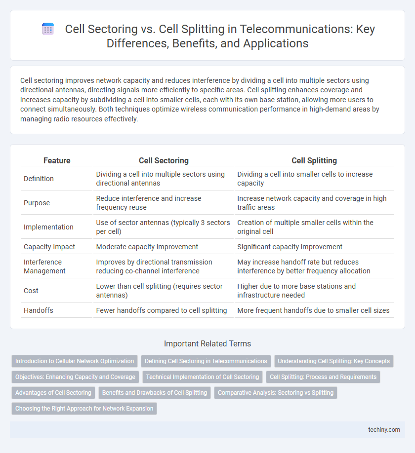 Cell Sectoring vs. Cell Splitting in Telecommunications: Key Differences, Benefits, and Applications