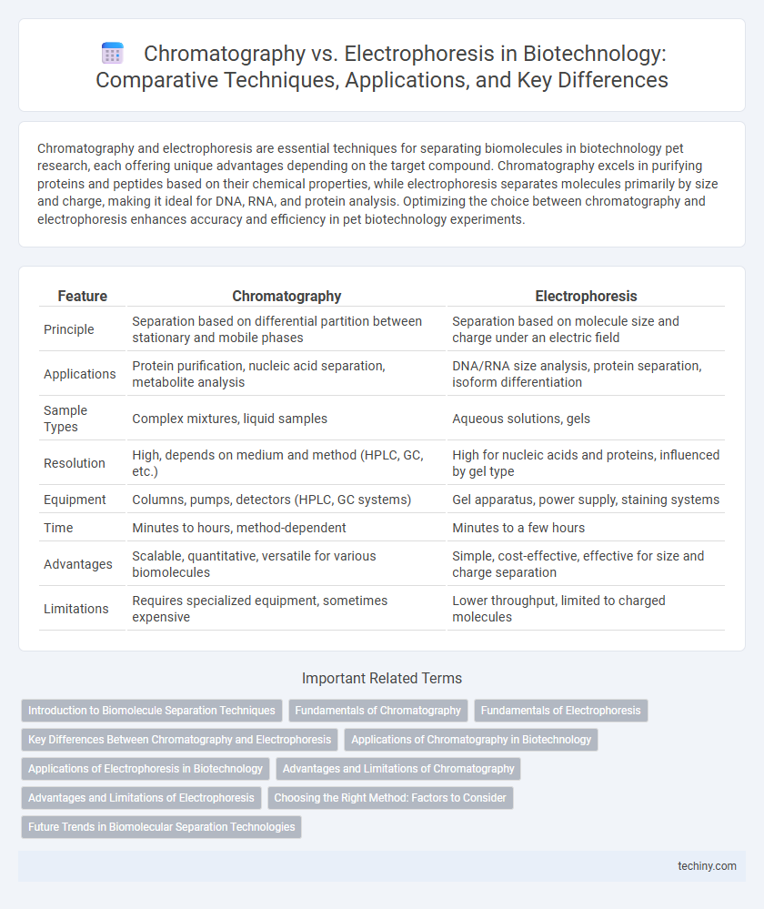 Chromatography vs. Electrophoresis in Biotechnology: Comparative Techniques, Applications, and Key Differences