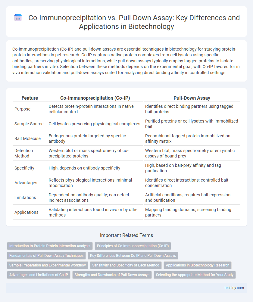 Co-Immunoprecipitation vs. Pull-Down Assay: Key Differences and Applications in Biotechnology
