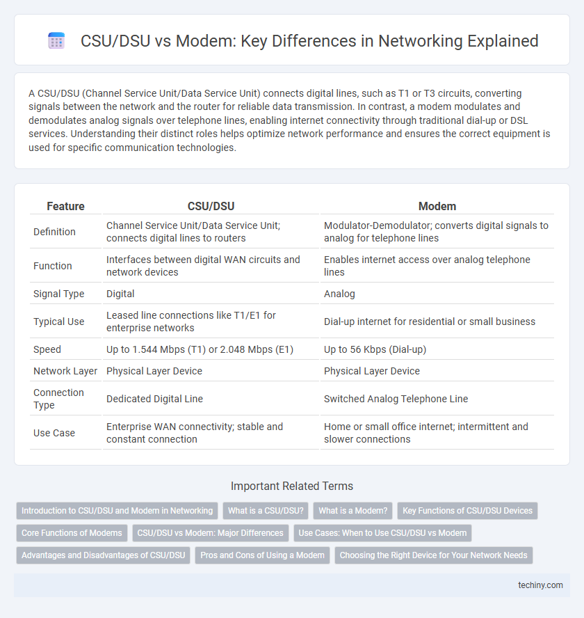 CSU/DSU vs Modem: Key Differences in Networking Explained