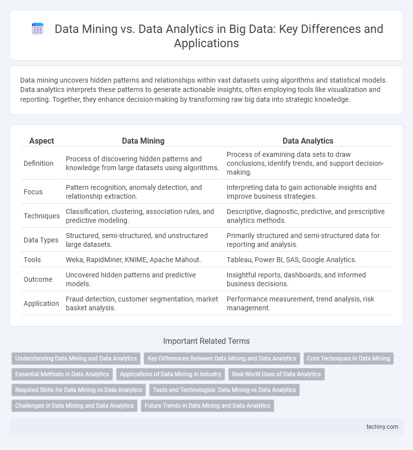 Data Mining vs. Data Analytics in Big Data: Key Differences and Applications